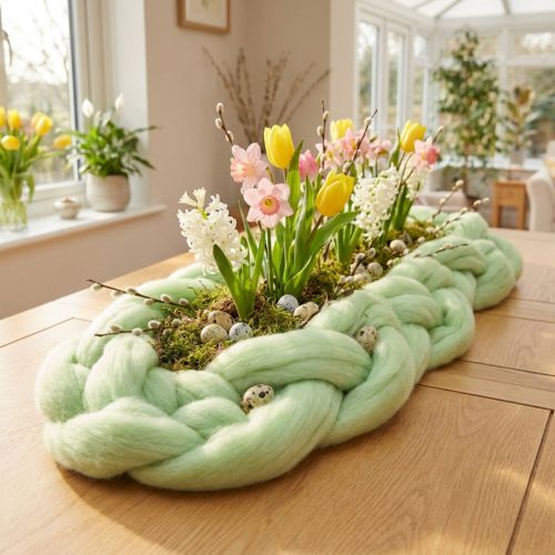 Vlněná šňůra plstěná šňůra vlna pojistka světle zelená Ø4–5cm 10m | Floristik24.cz