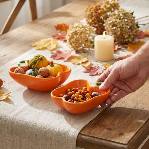 Keramické misky zdobení oranžovou paprikou 16x13x4,5cm 2ks | Floristik24.cz