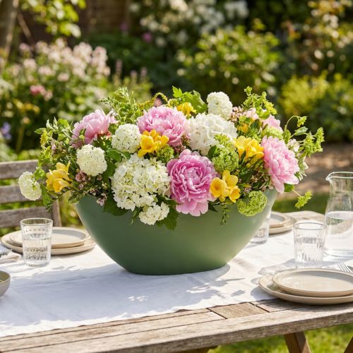 Plastová loď zelená 55,5cm x 14,5cm H17,5cm 1 kus | Floristik24.cz