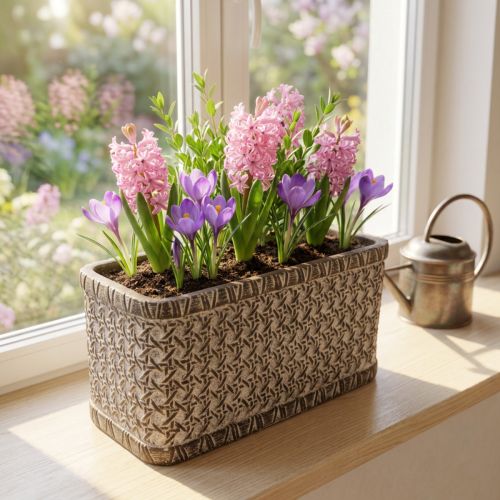 Květináč Keramická mísa hnědá, bílá 23×11×11cm | Floristik24.cz