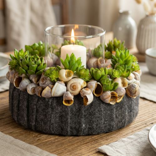 Plstěná stuha tmavě šedá 15cm 5m | Floristik24.cz
