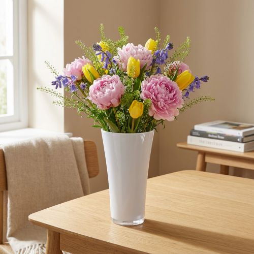 Váza “Fizzy” Ø13,5cm V20,5cm bílá 1 ks | Floristik24.cz