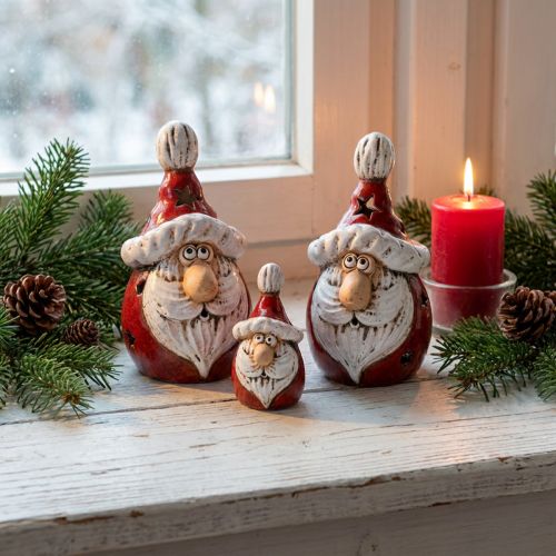 Roztomilá keramická figurka Santa Clause, červená a bílá, 10cm - perfektní vánoční dekorace - 4 kusy | Floristik24.cz