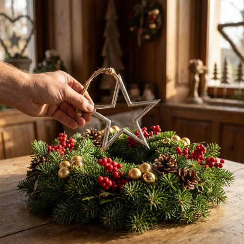 Vánoční dekorace hvězda, adventní dekorace, přívěsek hvězda stříbrná Š15,5cm | Floristik24.cz