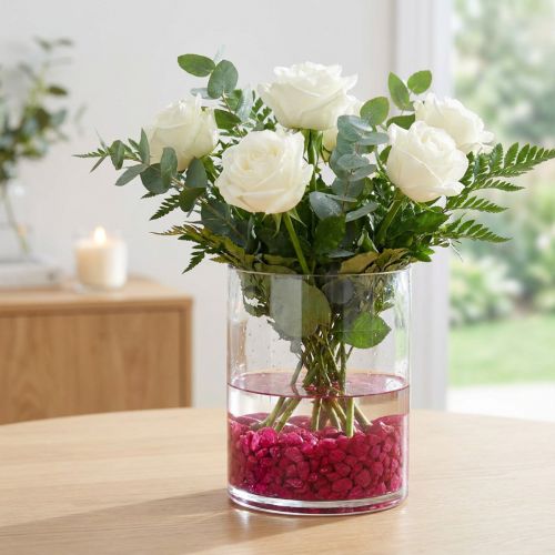Dekorační kameny 9mm - 13mm fuchsie 2kg | Floristik24.cz