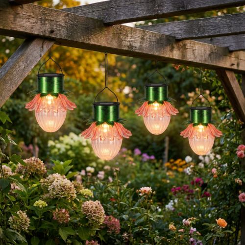 položky Solární květinové LED závěsné solární světlo Ø11,5 cm 4 ks