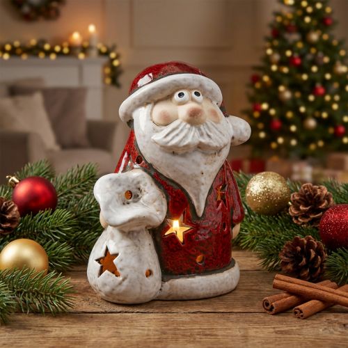 položky Santa Claus dekorační svícen na čajovou svíčku Vánoční H15cm