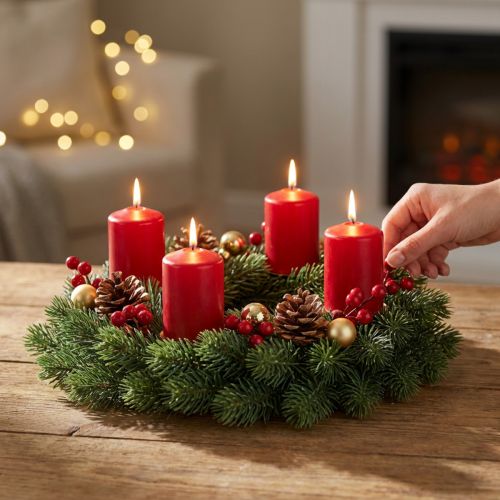 Věnec z umělé jedle, zelený, Ø30cm - vánoční dekorace, věnec na dveře, adventní věnec, dekorace na stůl, snadná údržba | Floristik24.cz