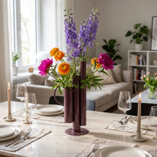 Štíhlá, moderní váza pro elegantní dekoraci stolu; exkluzivní dekorativní váza s výrazným designem; 31 cm | Floristik24.cz