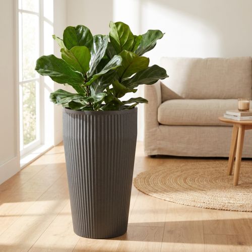 Stojací váza plastový květináč antracit Ø28cm V46,5cm | Floristik24.cz