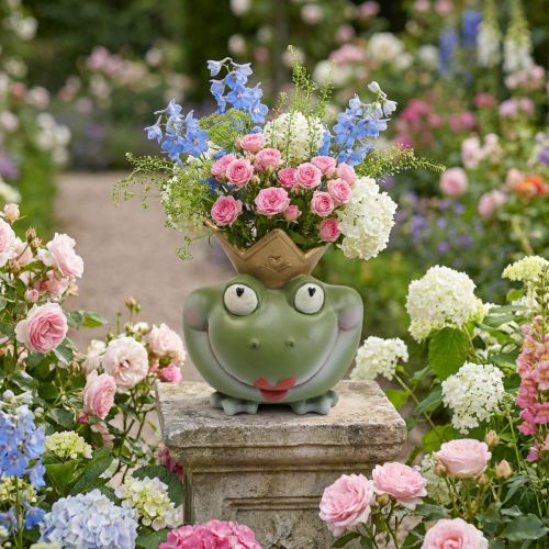 položky Frog King Deco Vase Zahradní dekorace Frog Vase 21×17,5×23cm