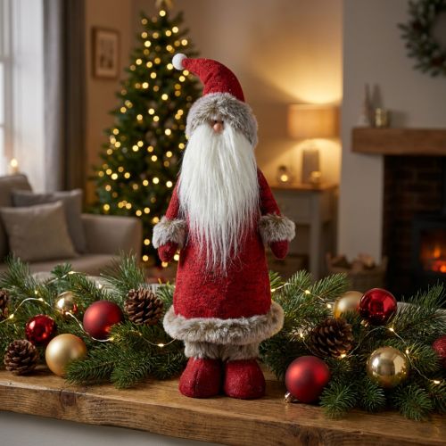 Dekorace Santa Claus stojící Dekorace postava Santa Claus Červená V41cm | Floristik24.cz