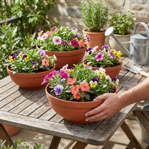 R-miska plastová terakota Ø 13cm - 19cm, 10ks | Floristik24.cz