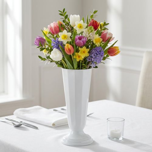 Zakládací váza “Szwed” bílá Ø13cm - 20cm, 1ks | Floristik24.cz
