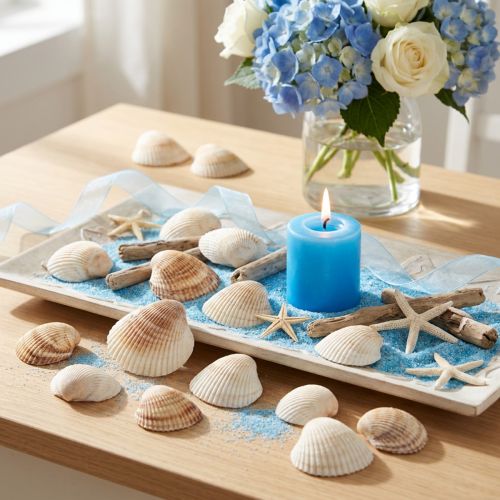 Dekorace mušlí mušle bílé hnědé srdcovky 5-7cm 300g | Floristik24.cz