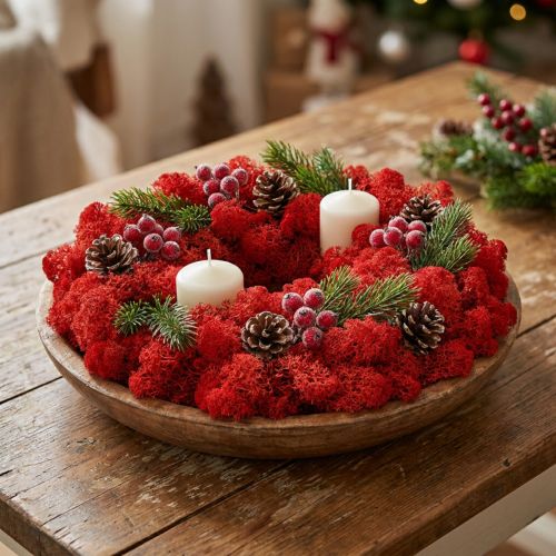Deco mech červený sobí mech pro ruční práce 400g | Floristik24.cz