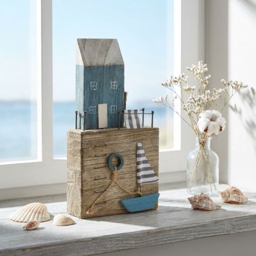 položky Námořní dřevěná dekorace přístavní promenáda Shabby Chic V25,5cm