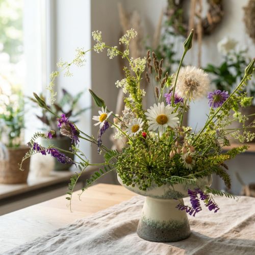 Dekorativní keramická miska, krémově šedozelená, Ø20cm, V16cm | Floristik24.cz