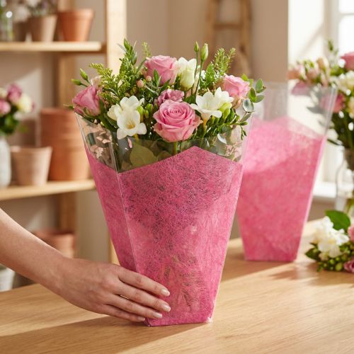 Taška na květiny růžová d40cm š12-30cm 50 kusů | Floristik24.cz