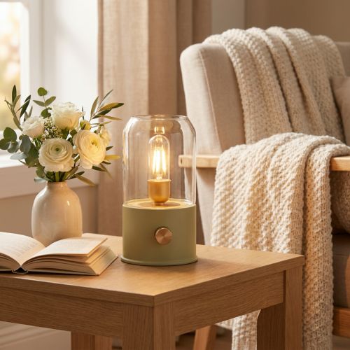 LED stolní lampa Retro stolní lampa Teplá bílá zelená V19,5 cm | Floristik24.cz