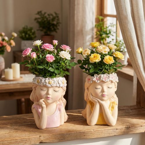 Květináč Ceramic Dreaming Girl Assorted H19,5cm 2ks | Floristik24.cz