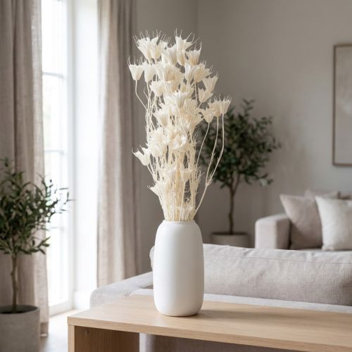 Sušené květy Nigelly, kytice elegantní přírodní dekorace pro exkluzivní interiéry, 70 cm, 50 g | Floristik24.cz