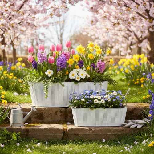 položky Oválná kovová miska v bílé a stříbrné barvě, 32,5 cm/37 cm, sada 2 kusů.