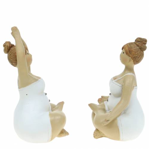 Floristik24 Jóga lady dekorace figurka 11cm 2ks bílá