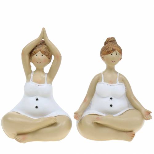 Floristik24 Jóga lady dekorace figurka 11cm 2ks bílá