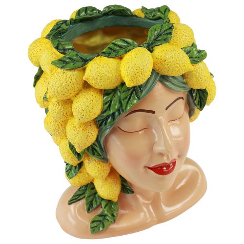 Žena poprsí květináč citron dekorace středomořská V21,5cm