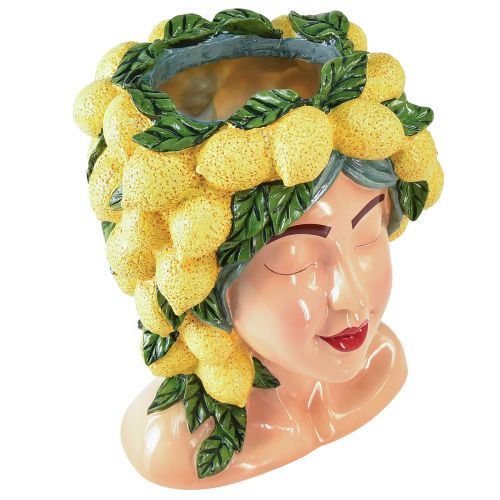 Floristik24 Ženská poprsí květináč s citronem dekorace Středomoří H29cm