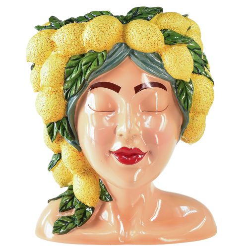 Floristik24 Ženská poprsí květináč s citronem dekorace Středomoří H29cm