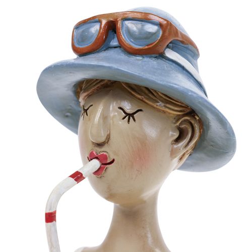 položky Koktejl ženské poprsí Modrá Bílá Dekorativní figurky V10,5cm 2ks