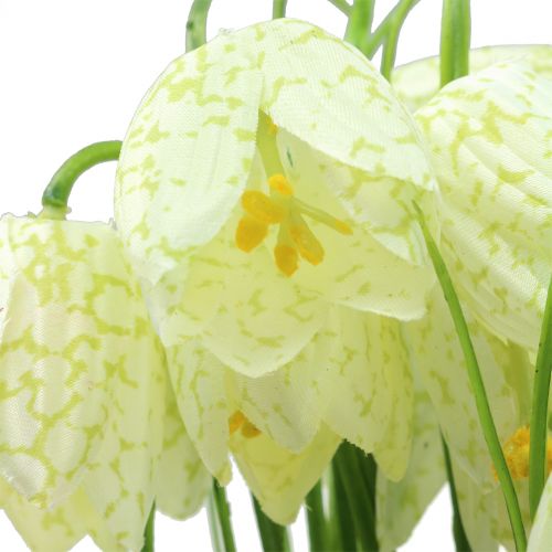 Floristik24 Šachovnicové květiny Fritillaria umělá bílá, zelená 40cm 12 ks