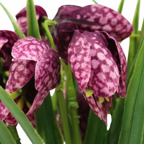 položky Šachovnicové květiny Fritillaria umělá fialová 29cm 6 ks