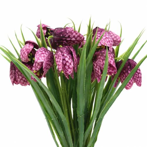 Šachovnicové květiny Fritillaria umělá fialová 29cm 6 ks