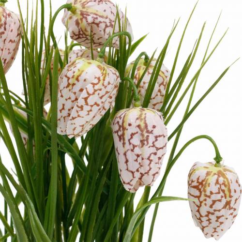 Floristik24 Květina umělá šachovnice v květináči, jarní květina Fritillaria, hedvábný květina červená bílá
