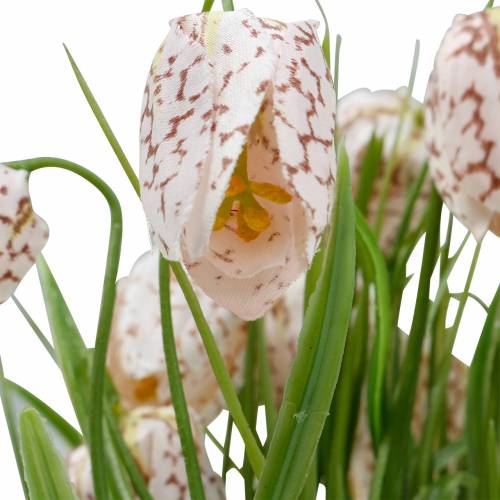 Floristik24 Květina umělá šachovnice v květináči, jarní květina Fritillaria, hedvábný květina červená bílá