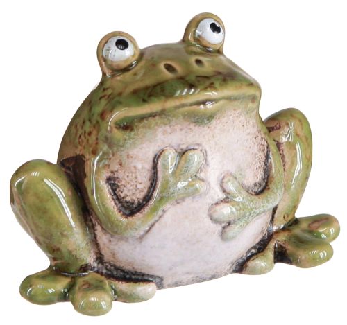 položky Žába Dekorace Keramická Zelená Hnědá Vintage Letní V7cm 4 ks
