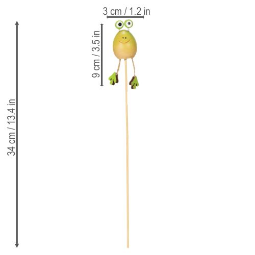 položky Zahradní kolíky ve tvaru žab pro zdobení květináčů na jaře nebo v létě, 34 cm, 6 kusů