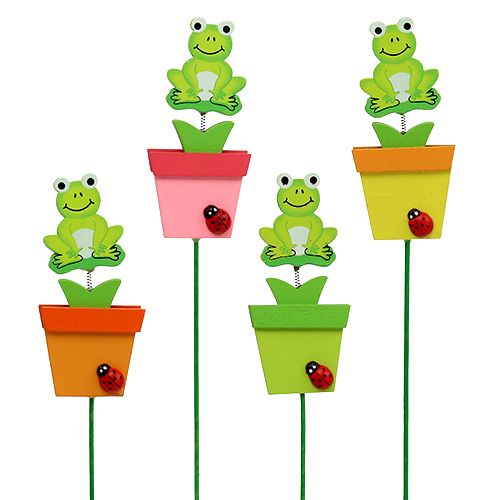 Floristik24 Žába v květináči různé. 9cm L28cm 16 ks