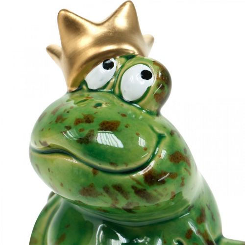 Floristik24 Jarní dekorace, žába s korunkou, dekorativní figurka, žabí princ