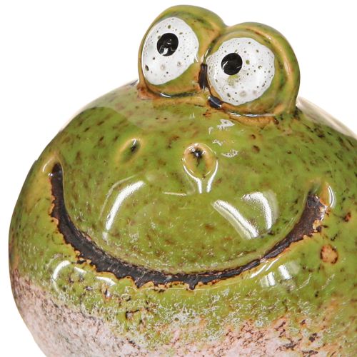 položky Žabí hlava keramická letní zelená hnědá vintage 7x7cm 4 ks