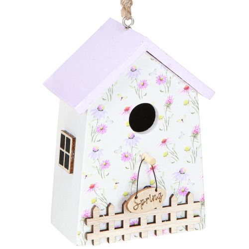 položky Jarní dekorace Birdhouse Lila White H11cm 3 ks