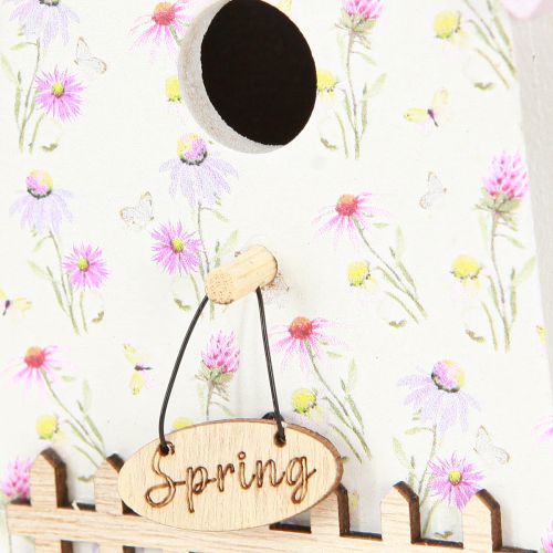 položky Jarní dekorace Birdhouse Lila White H11cm 3 ks