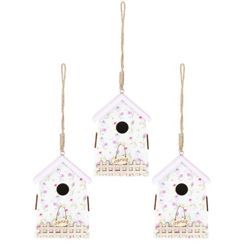 položky Jarní dekorace Birdhouse Lila White H11cm 3 ks
