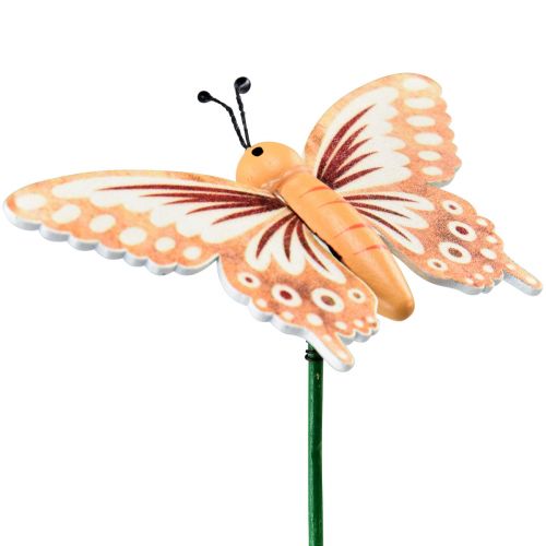 položky Květinová zátka dřevění ozdobní motýlci na špejli 23cm 16ks