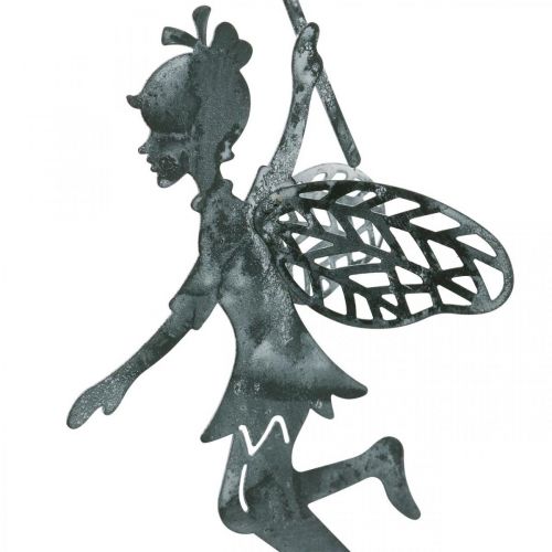 Floristik24 Jarní dekorace, skřítek s pampeliškou, dekorace přívěsek květinová víla, kovová dekorace 3ks