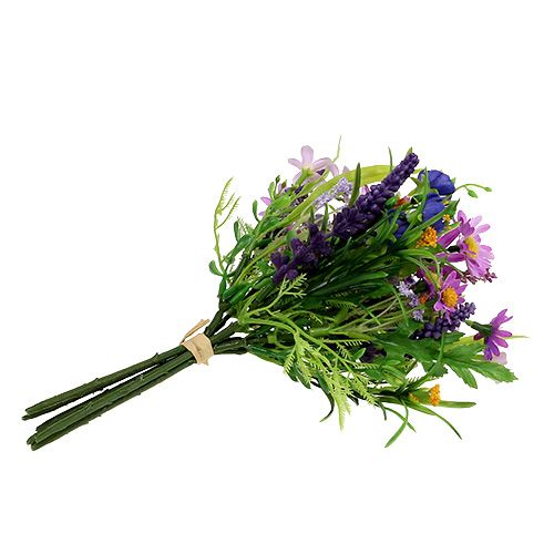 Floristik24 Kytice sedmikrásky růžová s levandulí 24cm