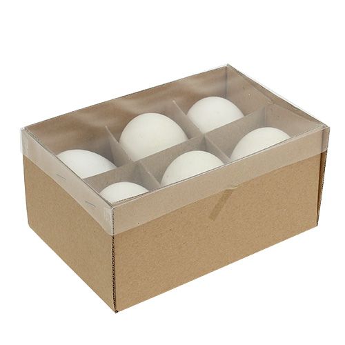 Floristik24 Husí vejce bílek 7cm - 8cm 6ks
